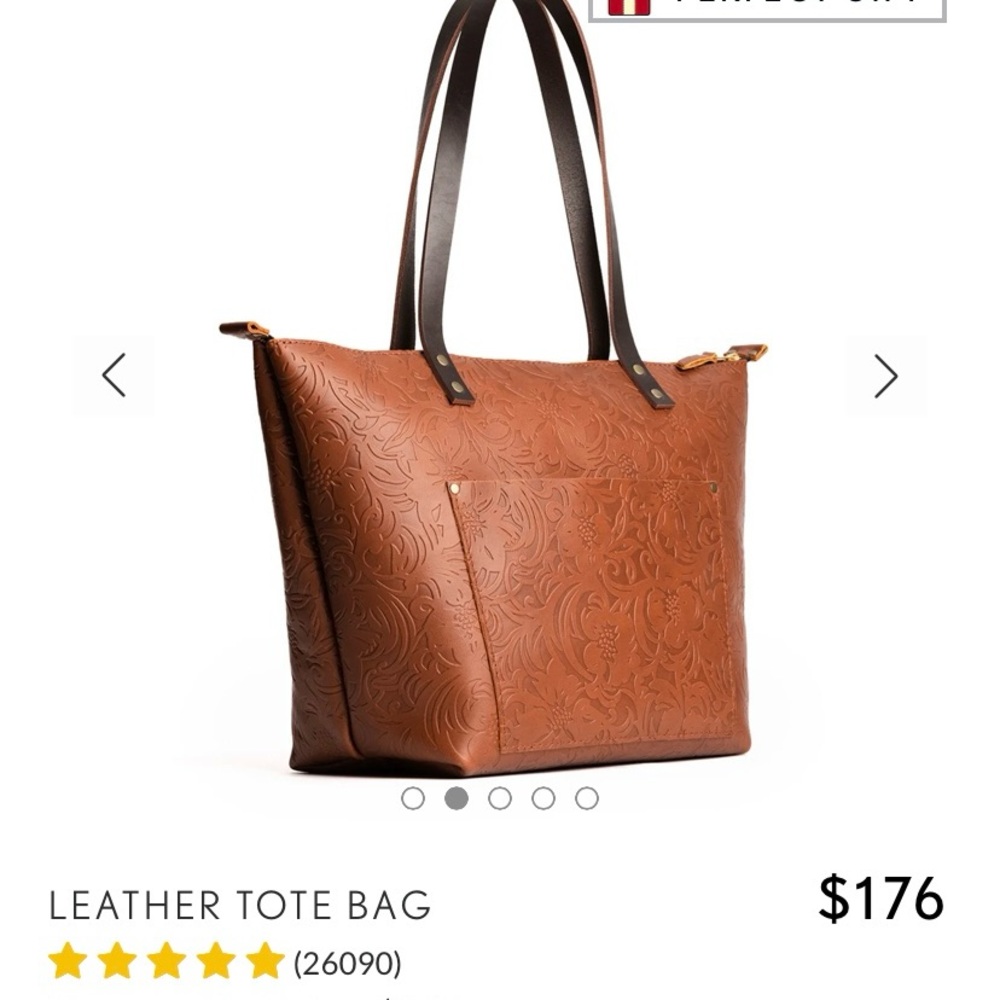 Portland Leather Embossed Brown Tote